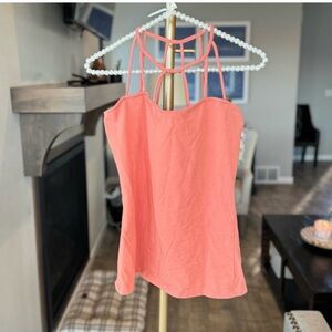 Venus Orange Caged Sweetheart Neckline Tank Top